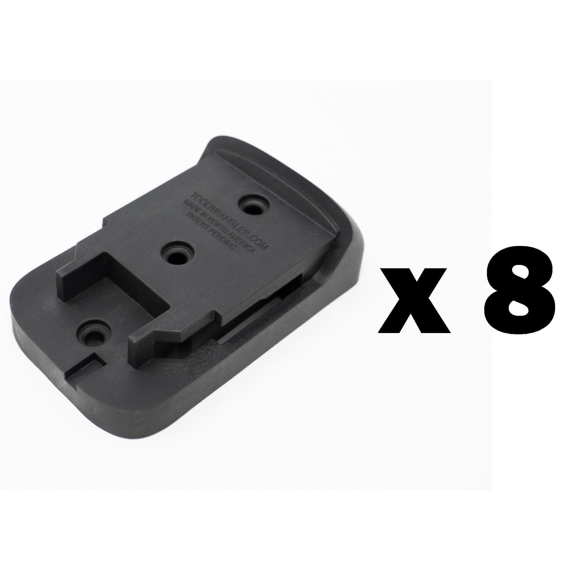 8 Tool Holders - BLACK - Tool Wrangler - DeWalt Mounts For 20V Cordless Tools - Made In North America - 100% Recycled Material