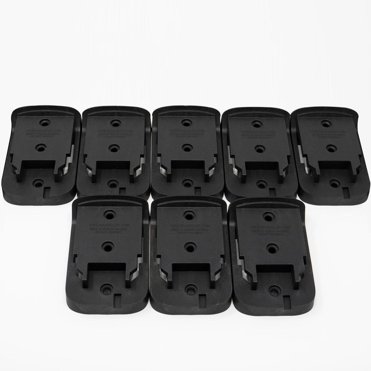 8 Tool Holders - BLACK - Tool Wrangler - DeWalt Mounts For 20V Cordless Tools - Made In North America - 100% Recycled Material