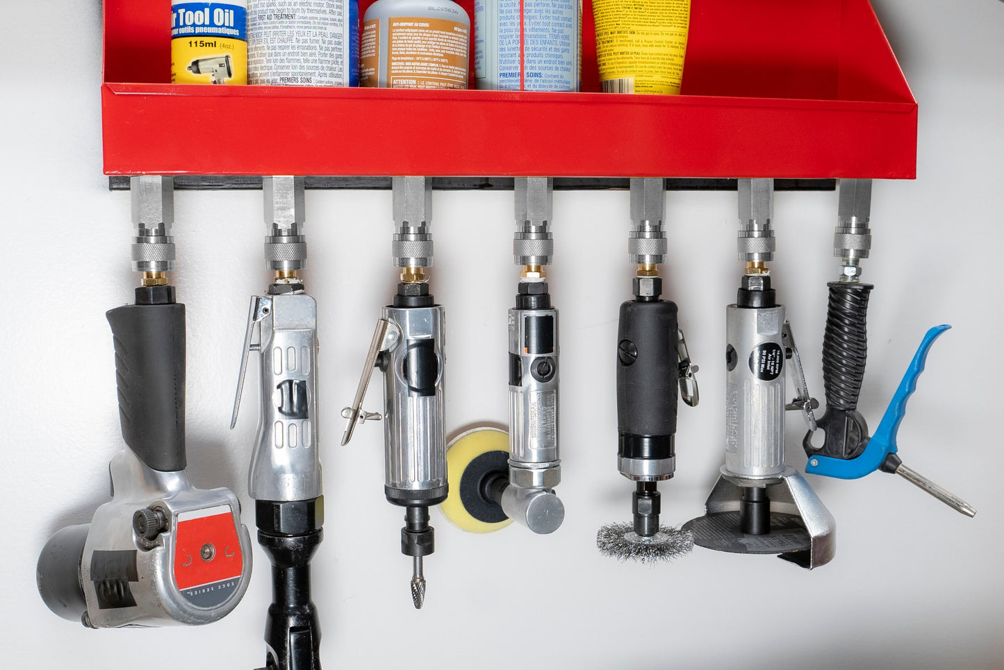 Air Wrangler - 5 Pack Air Tool Organizer for Pneumatic Tools - Automatic Push-To-Connect | Universal Fit | Dual Mount System | Tool Wrangler